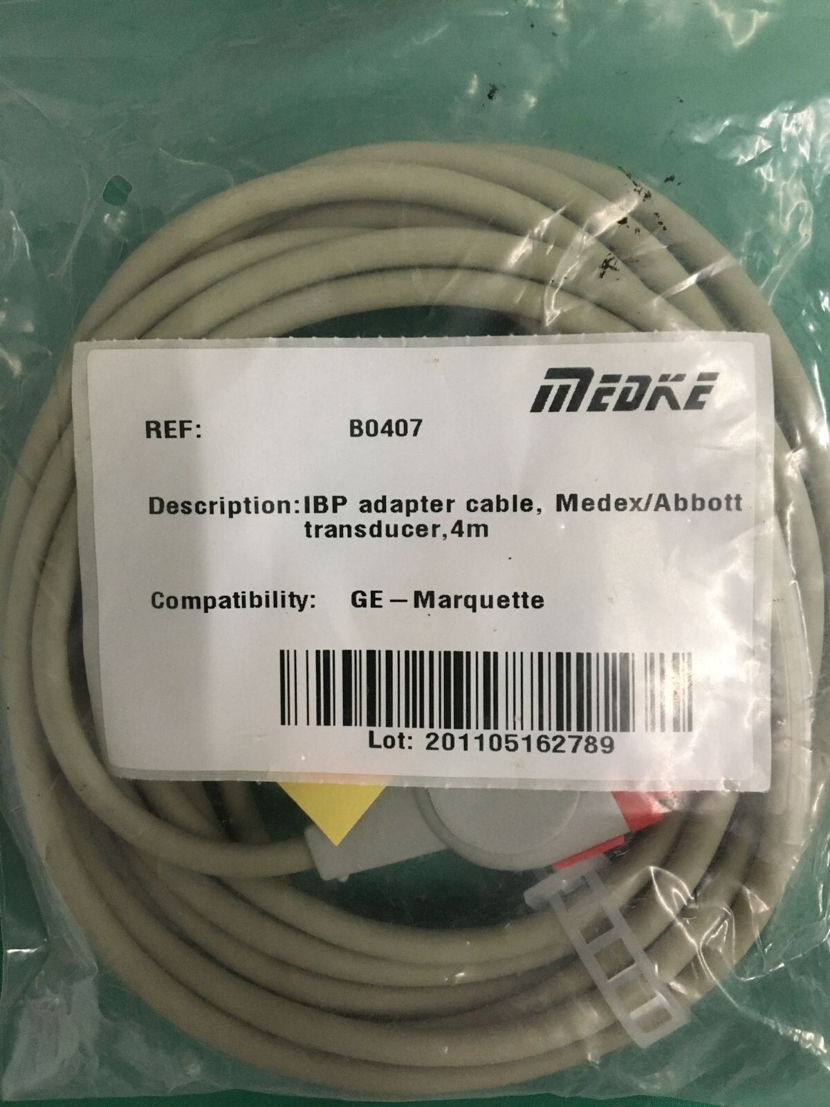 MEDKE GE Marquette IBP Adapter Cable Medex/Abbott Transducer B0407