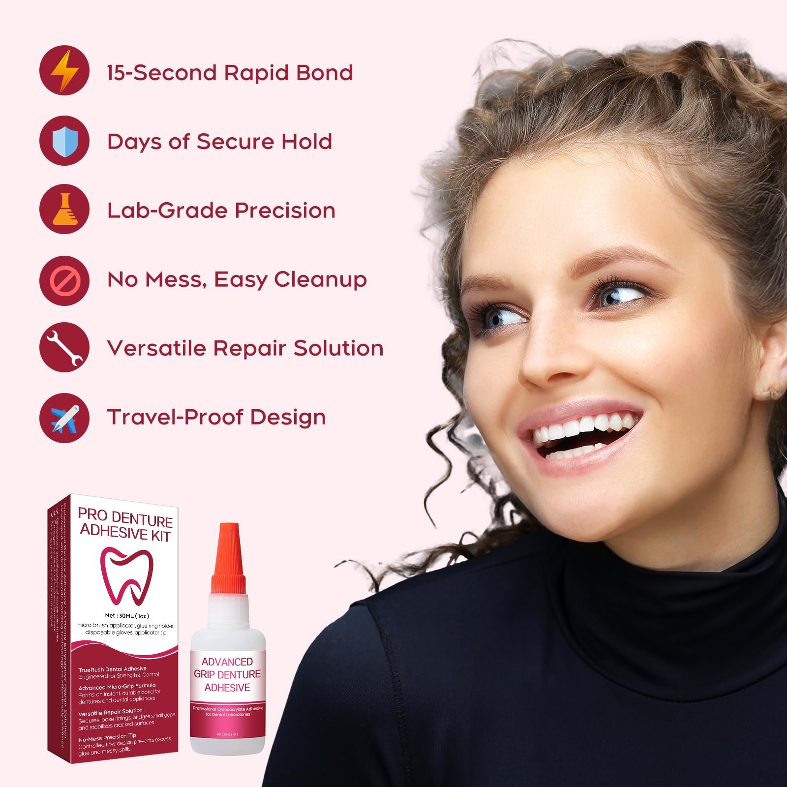 Instant Bonding Dental Glue for Dentures & Lab Tools – Fast-Setting, Long-Lastin
