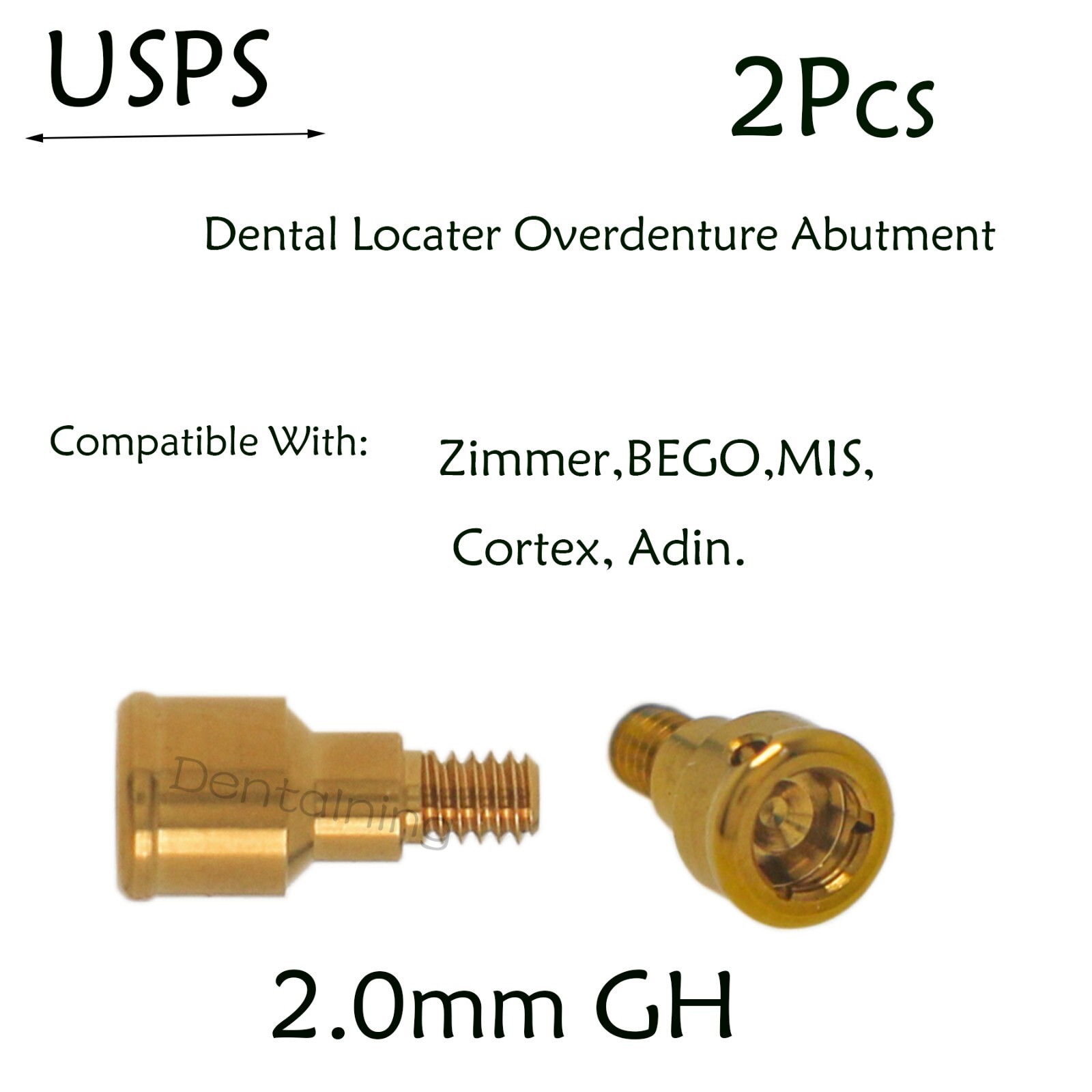 US Implant Overdenture Locator Abutment For Zimmer BEGO MIS Cortex Adin 2.0mm GH