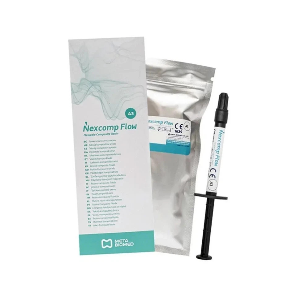 2 x META Dental NEXCOMP FLOW Nano Hybrid Flowable Composite Resin 2gm SyrFREE FS