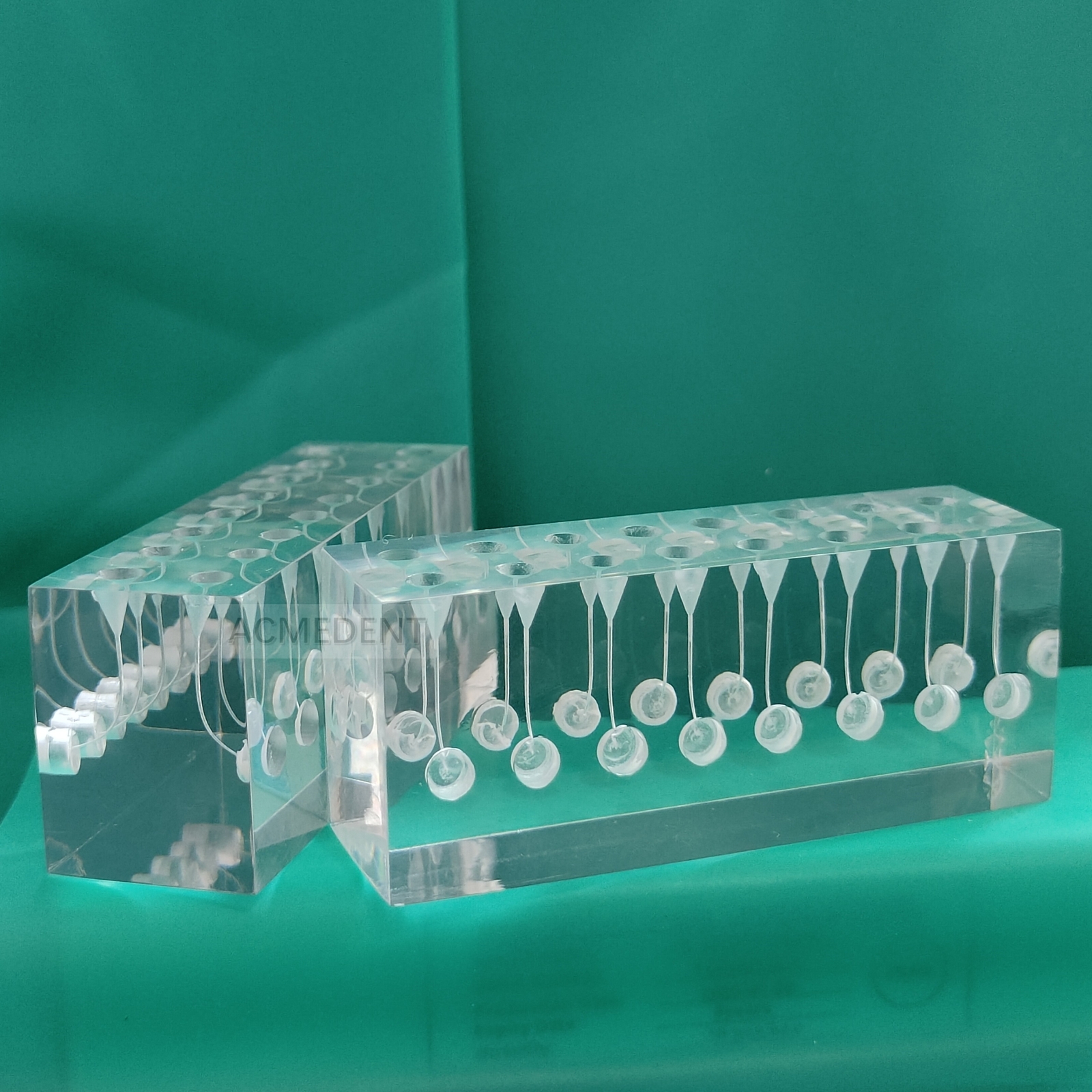 Dental Endo Files Practise Blocks Curved Combined 16-Root Canal Clear RCT Block