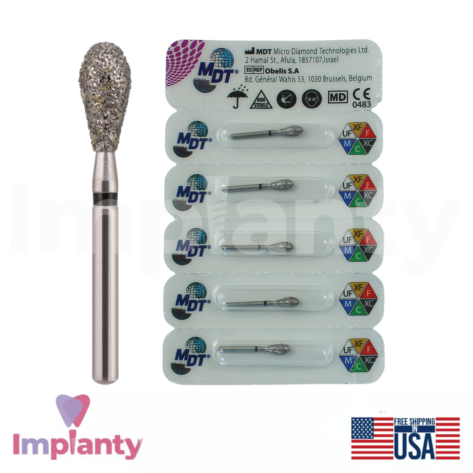 MDT Dental Football FG Diamond Burs 276 Occlusal Surface Refinement Restorations