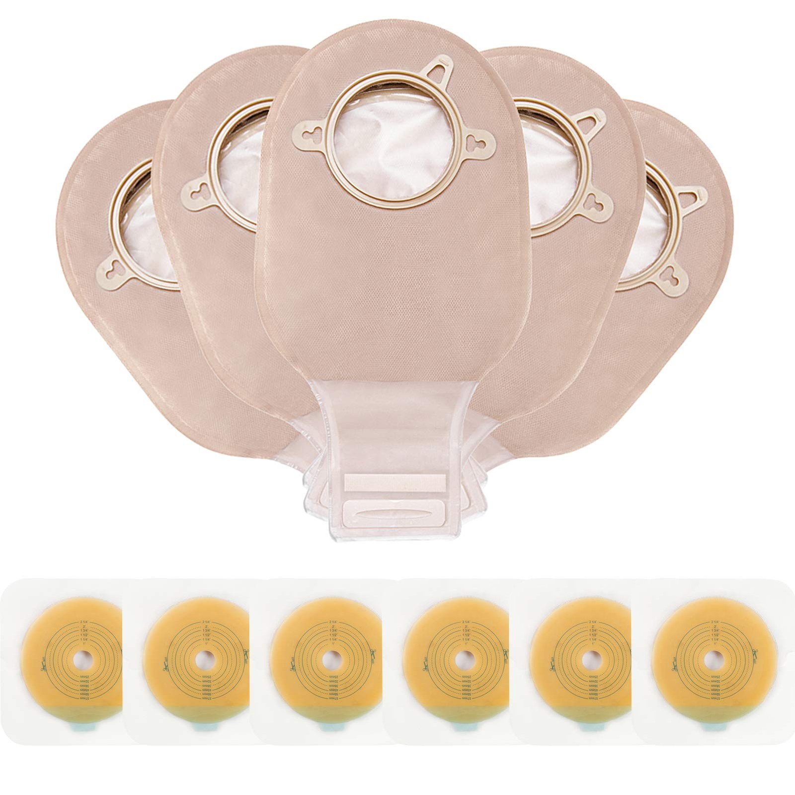 Carbou 21 PCS Ostomy Supplies Colostomy Bags Two Piece 12 Inch (Pack of 21)