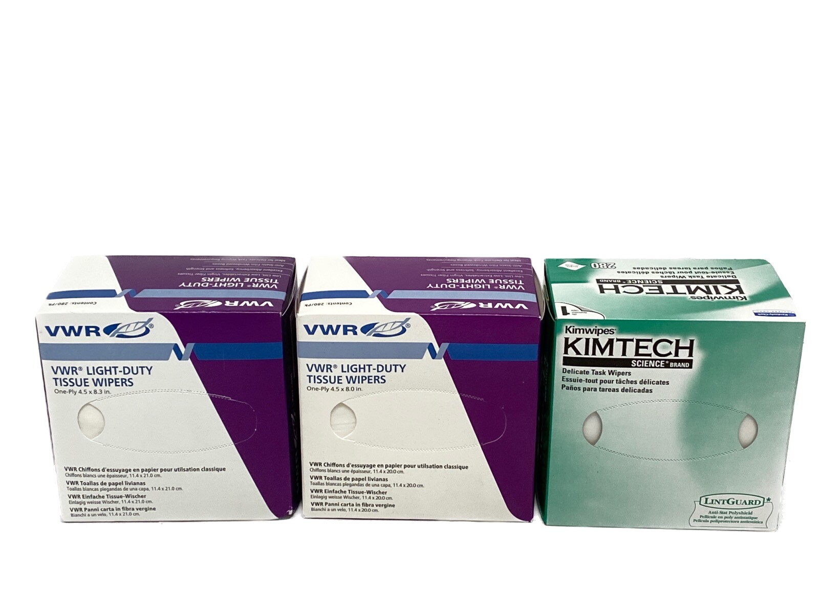 (3 Pks) KIMBERLY-CLARK VWR 1-Ply Light Duty Task Wipers 4.4×8.4” & 4.5×8.0″