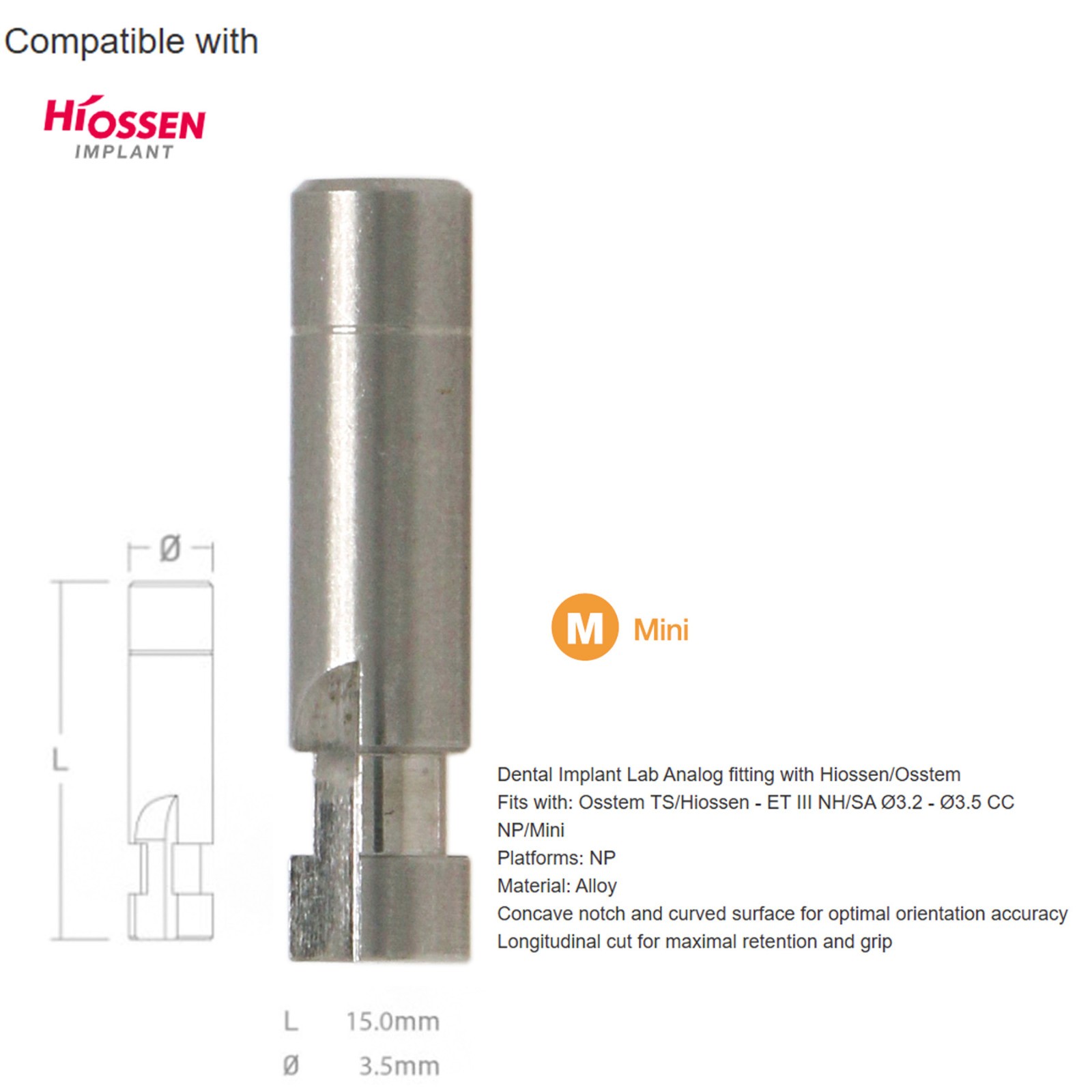 CAD/CAM 3D Implant Lab Analog Sinus lift temporary abutment Fits Hiossen/osstem