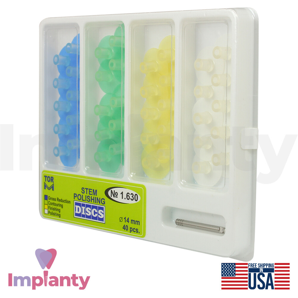TOR VM Stem Polishing and Finishing Discs Ø14mm 40 pcs Dental Set