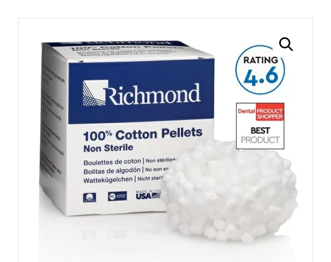 Richmond 100 109 (Medium Small) Cotton Pellet, Size 4, 1/8″ Dia, 3000/bx