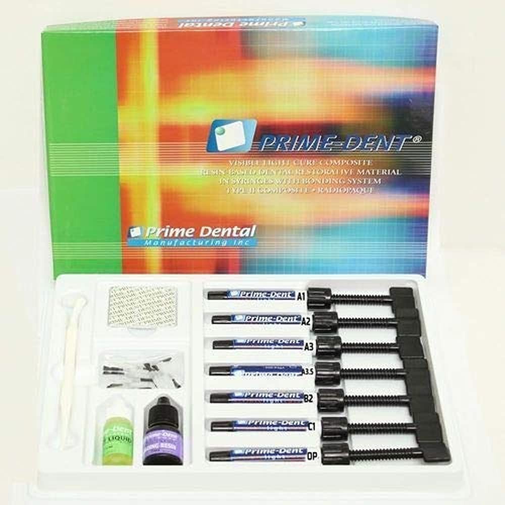 Prime Dent Hybrid Composite VLC Resin Based Restorative 7 Tube Dental Kit