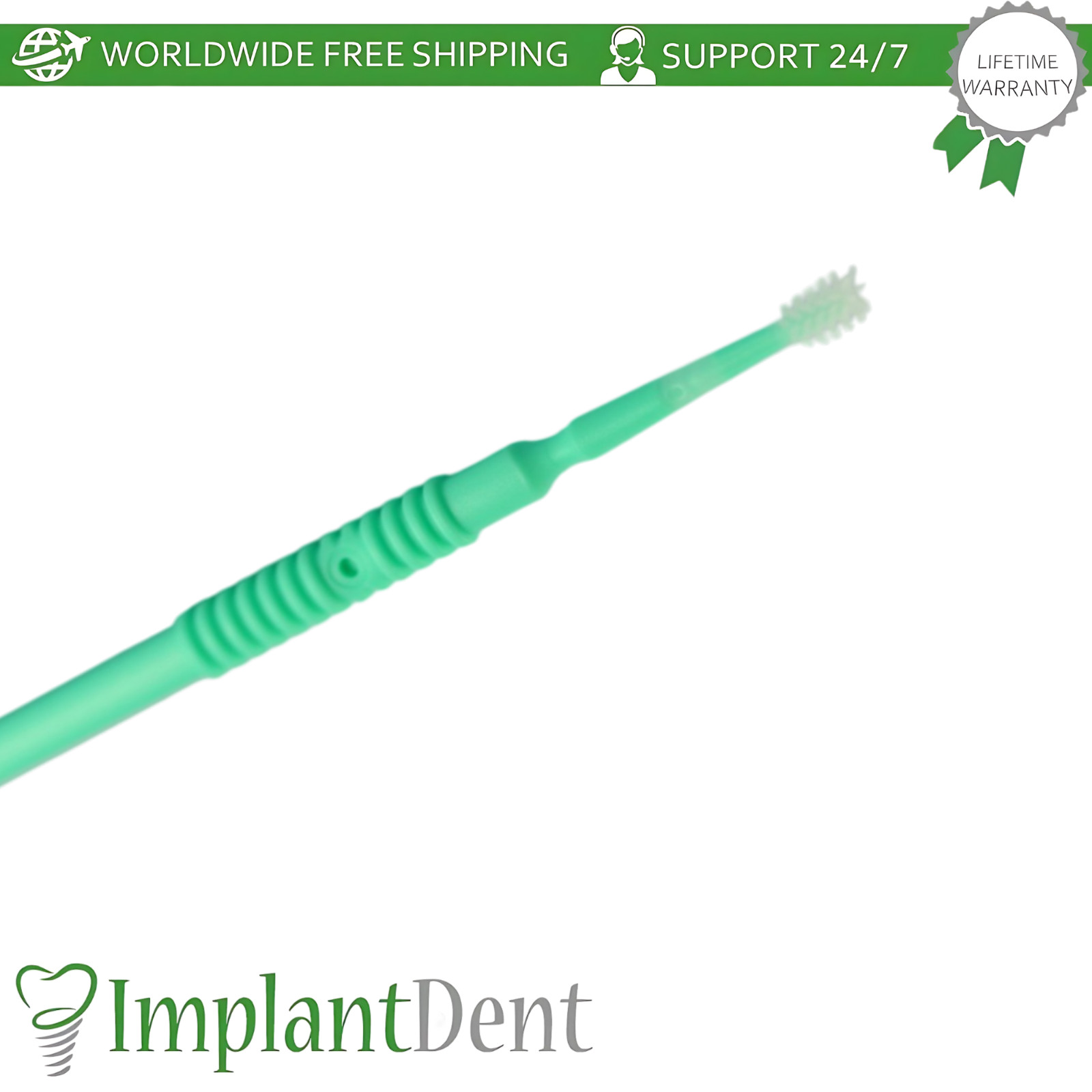 Dental Flock Free Micro Applicator Brushes Mint 50pcs Flexible Tip Dental Lab