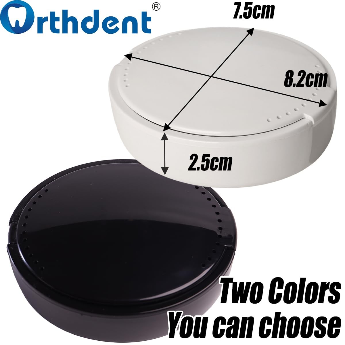 Denture Box Retainer Case Orthodontic with Mirror Black