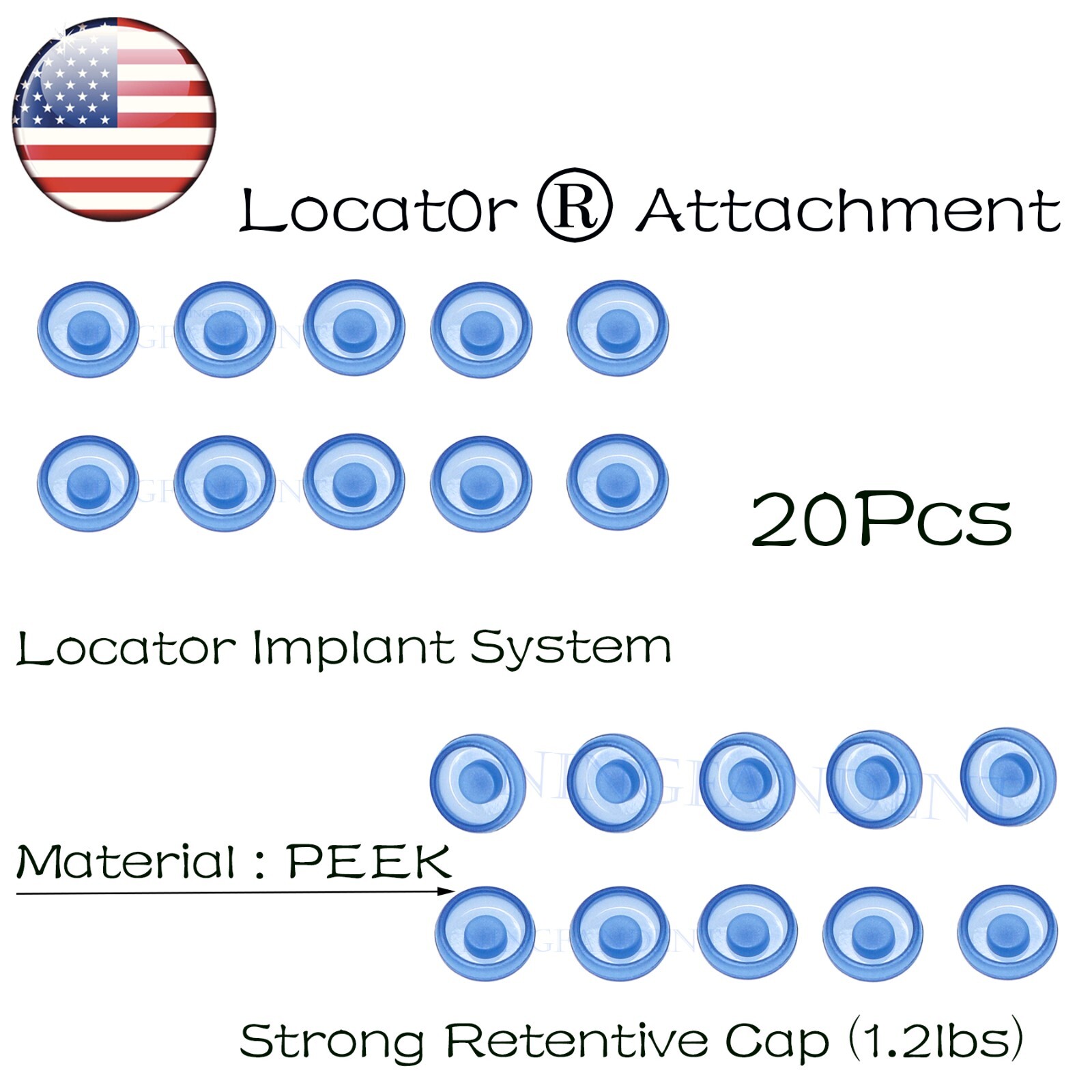 US Overdenture Locator Abutment Male Cap &Tools For Zimmer/BEGO/MIS/Cortex/Adin