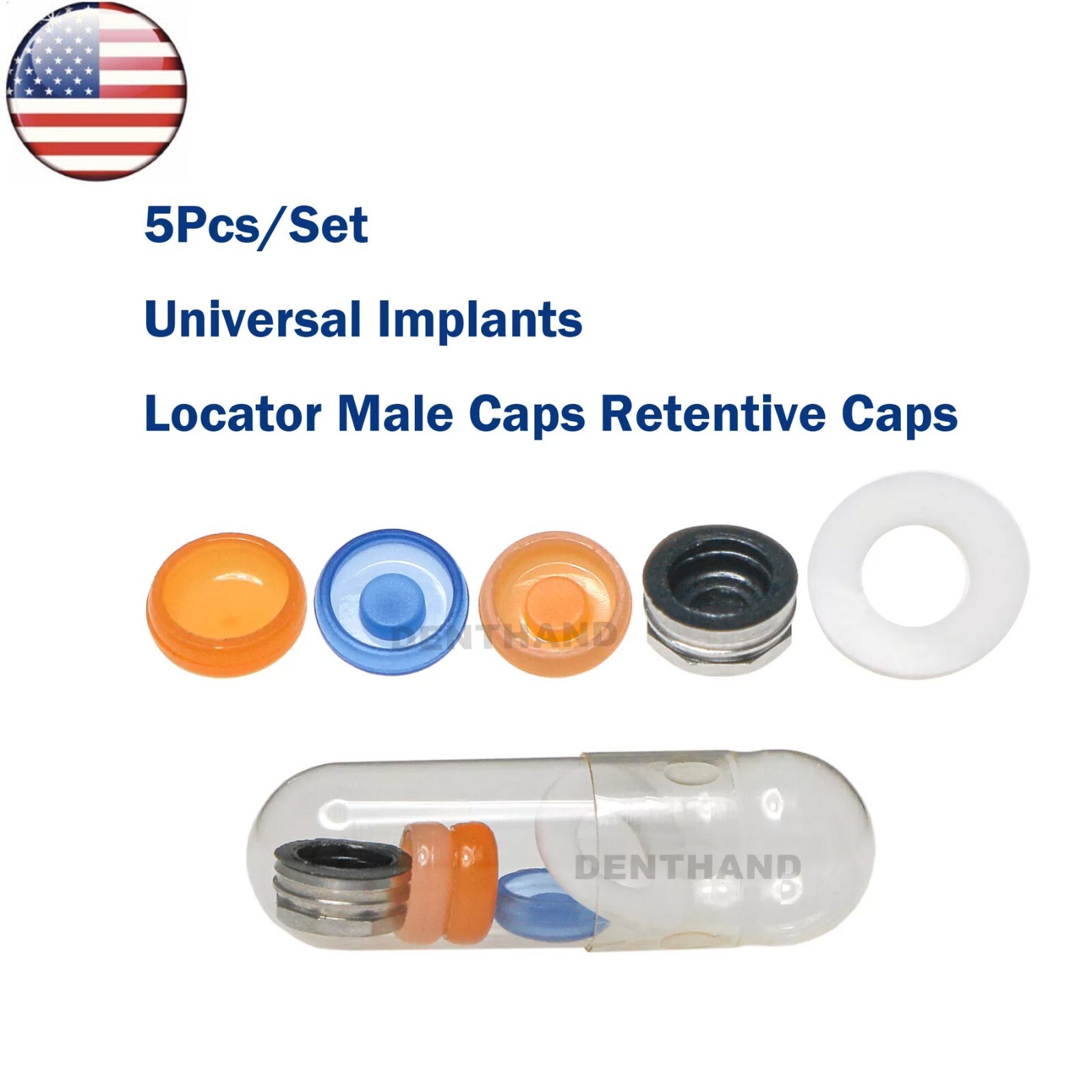 US Dental Universal Implant Locator Core Tool Retention Caps 2.4 lbs Pink Set