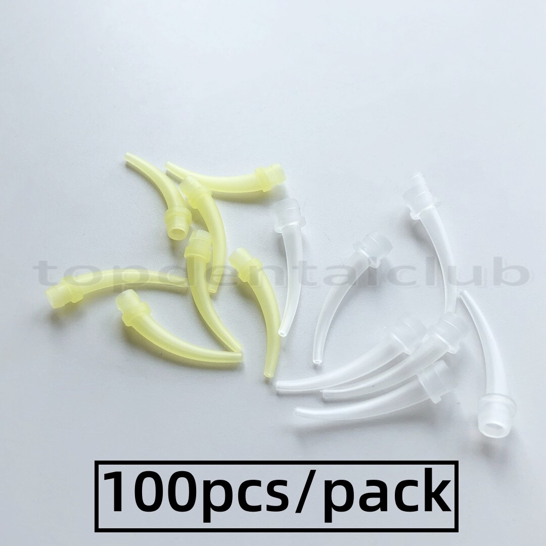 Dental Intra Oral Tips Clear Horn Delivery Impressions Dispener Mini Tip White