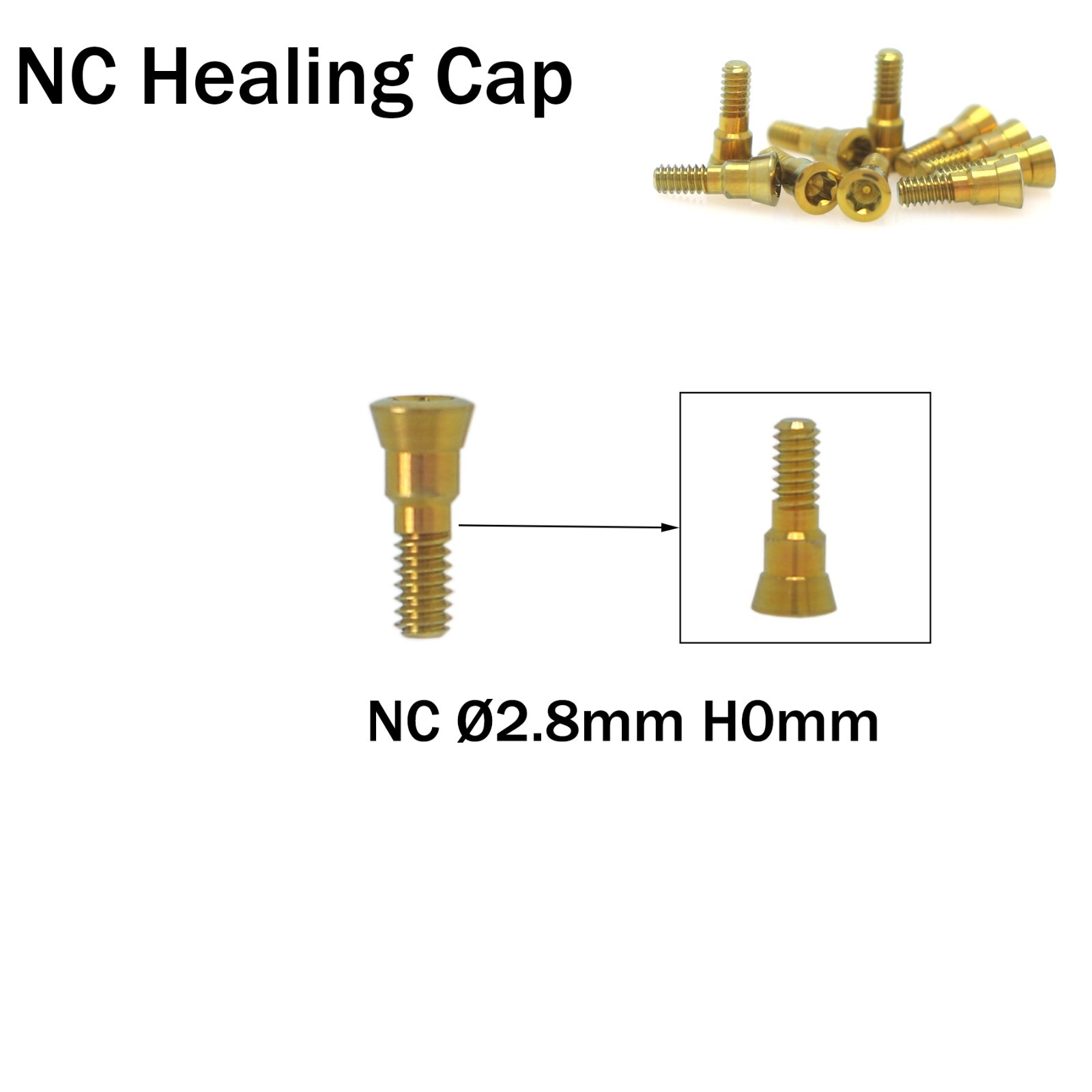 NC Dental Closure Screw NC Healing Cap Abutment Height 0/0.5mm Fit Straumann ITI