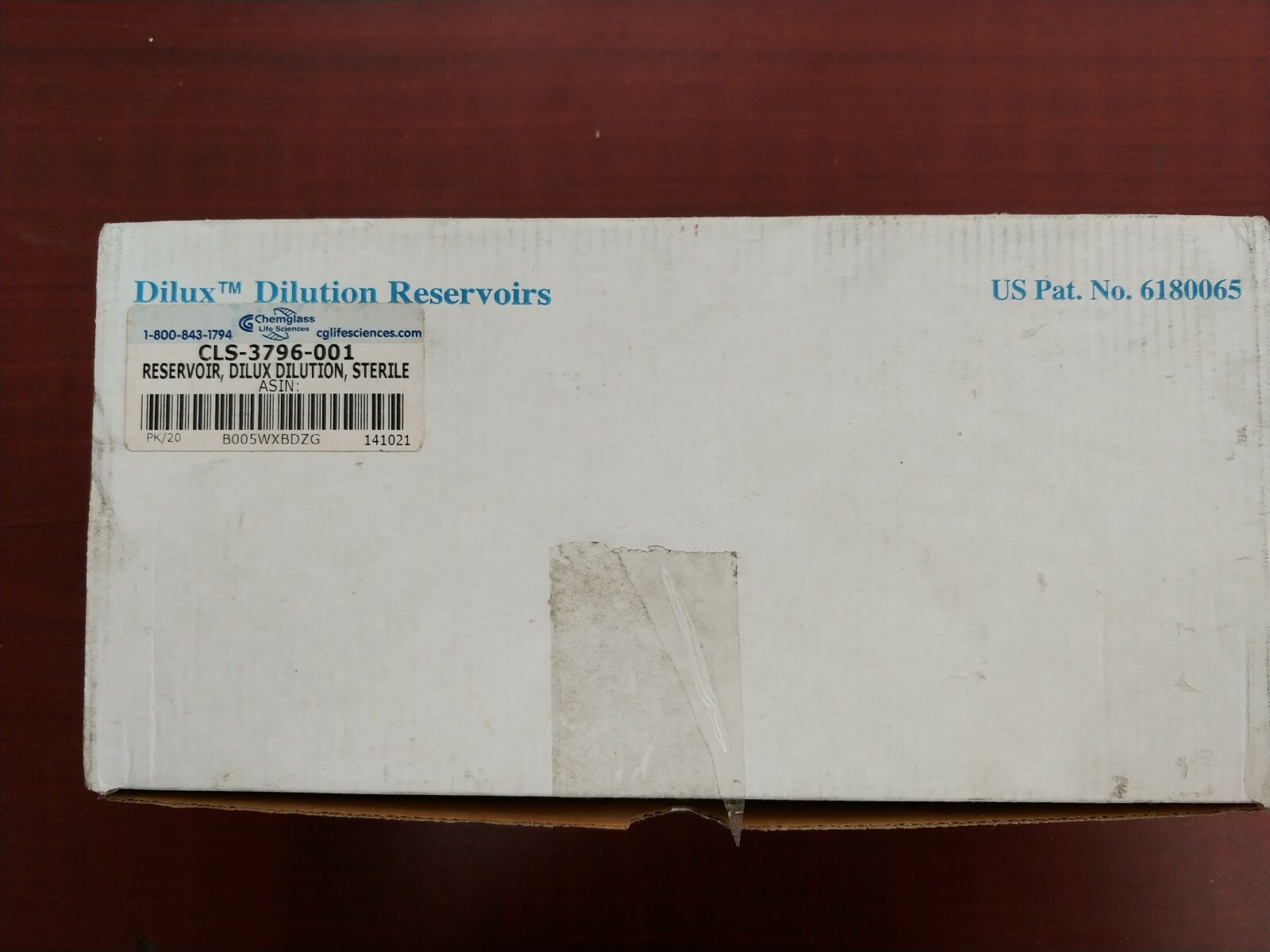Chemglass CLS-3796-001 Dilux Dilution Reservoir Sterile Pk20