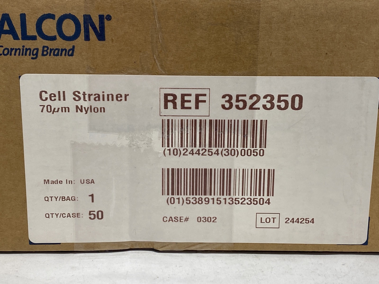 (50/Cs) CORNING FALCON 70um Nylon Cell Strainers White Sterile 352350