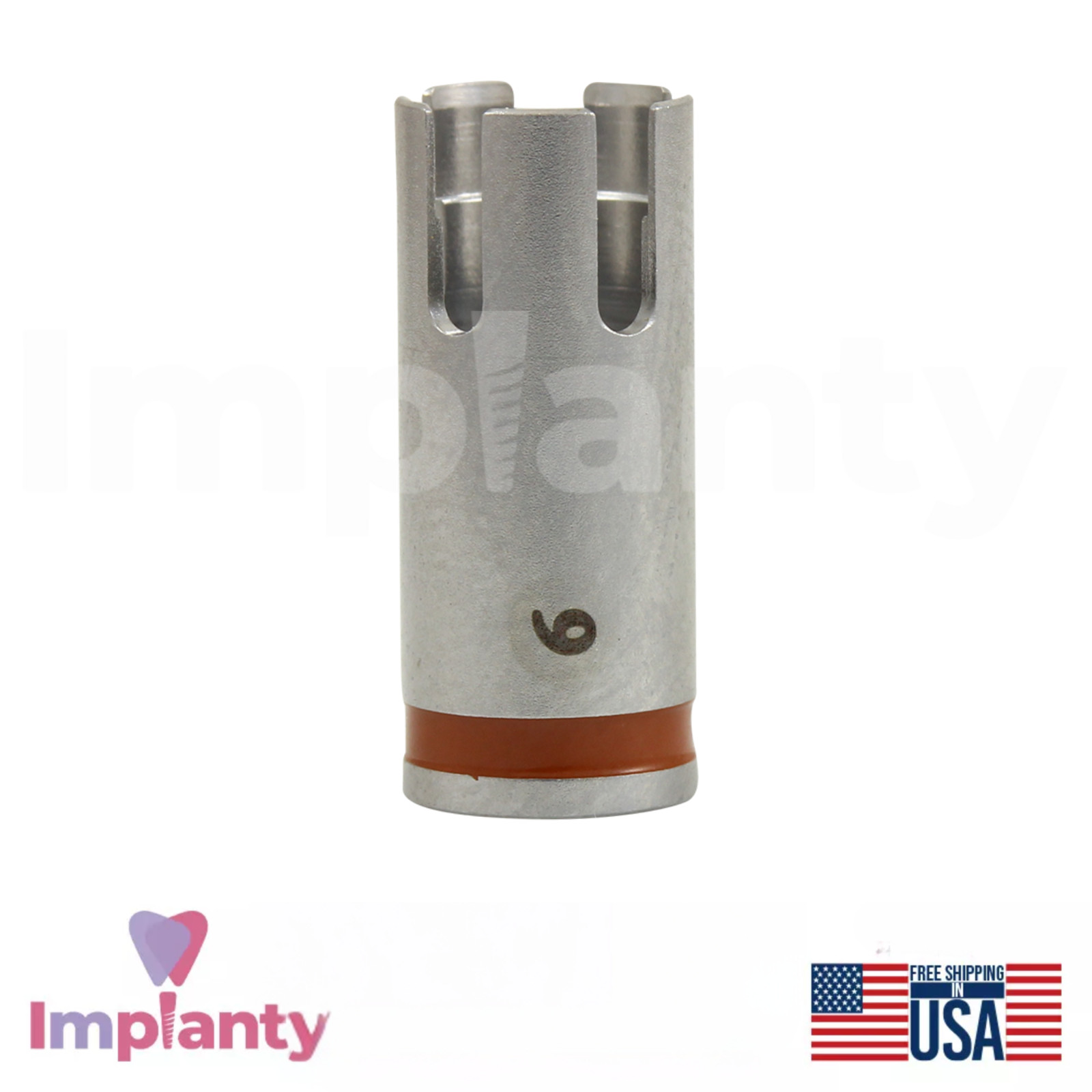 GDT Dental Straight Drill with Stoppers Set Ø5.2mm Brown Stainless Steel Tool
