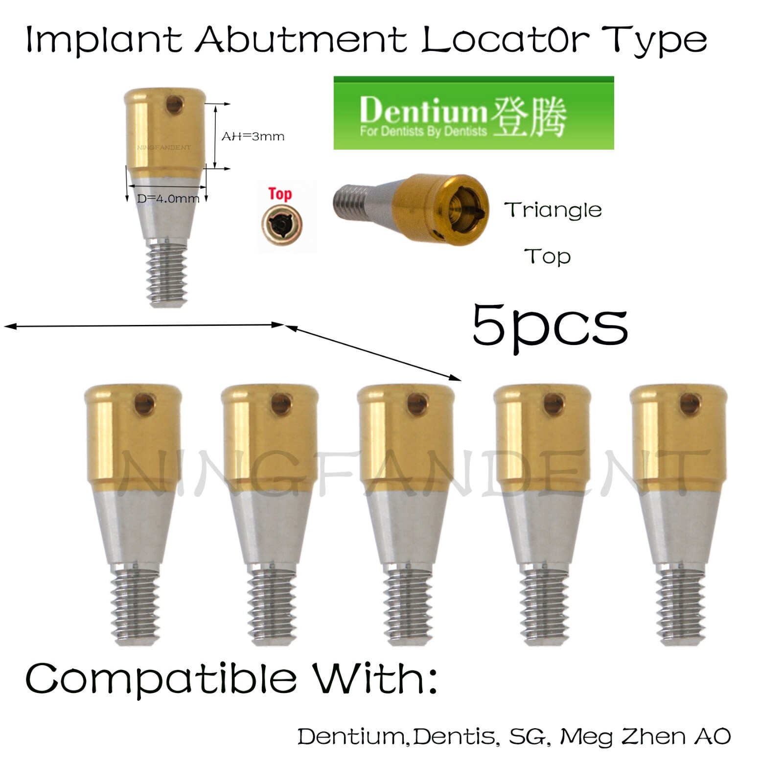 Dentiumm/Dentis/SG/Mega Gen Overdenture Locator Abutments For 3.0/4.0/5.0mm GH