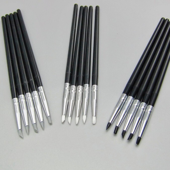 5Pcs/Kit Dental Adhesive Composite Silicone Brush Pen Resin Cement Porcelain Pen