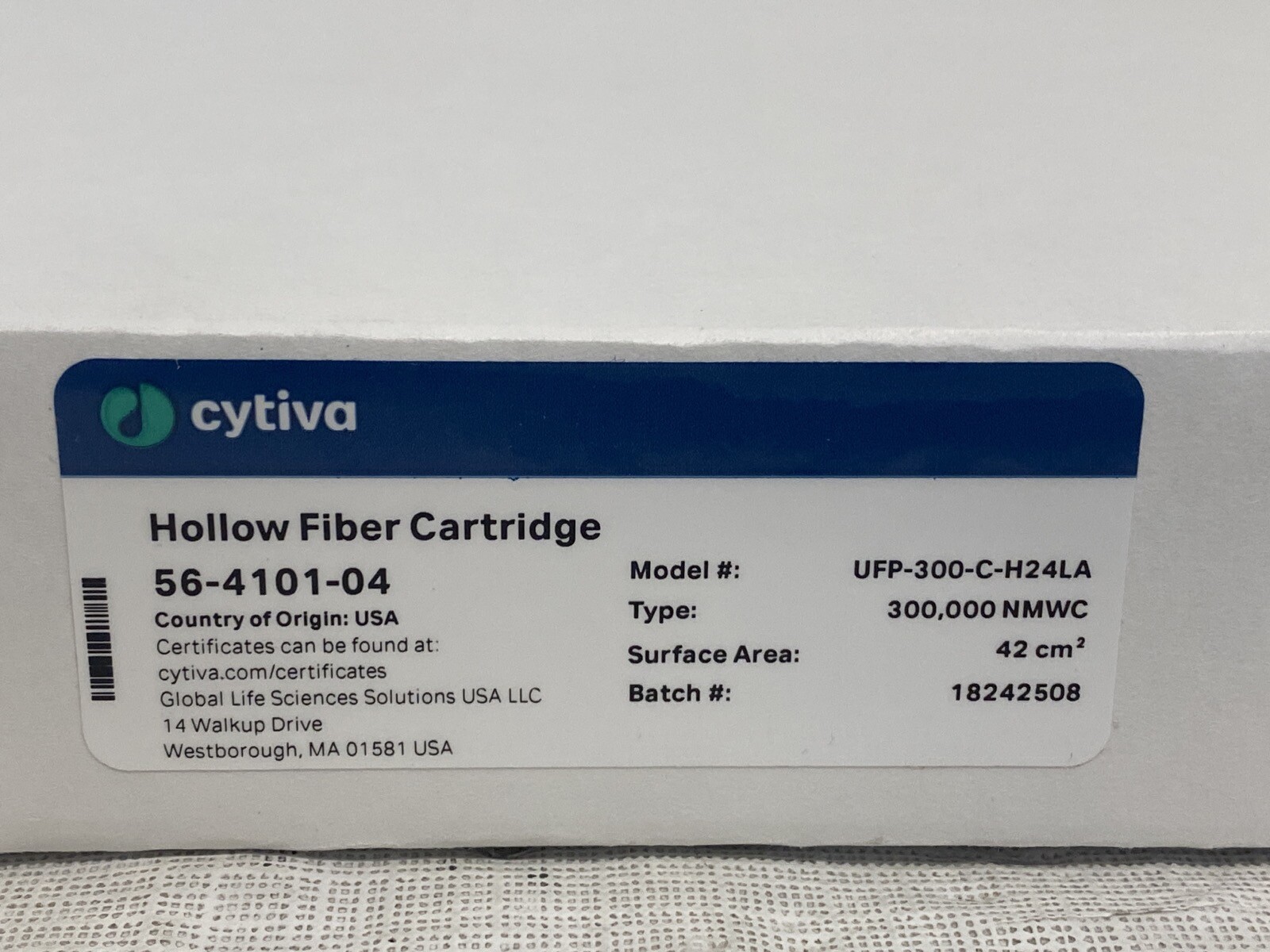 CYTIVA MidGee Hoop Ultrafiltration Hollow Fiber Cartridge 42cm2 UFP-300-C-H24LA