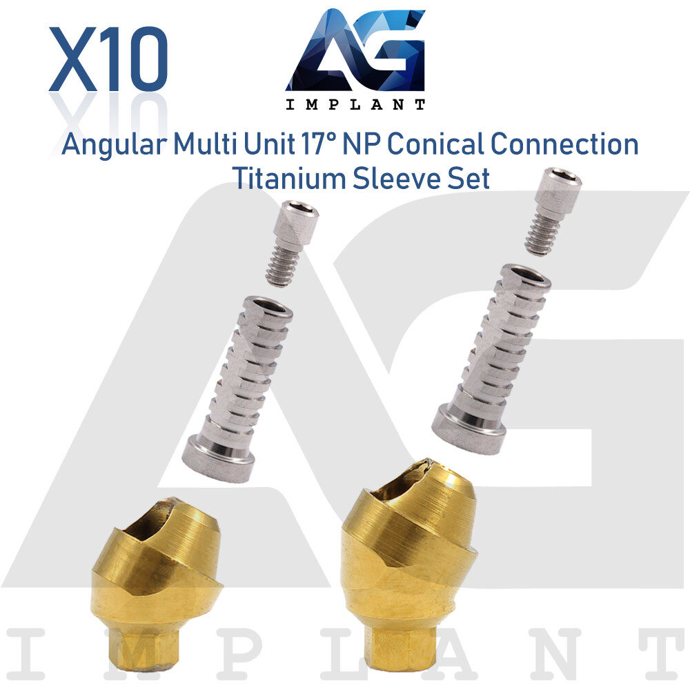 10 Angular Multi Unit Prosthetic 17° Conical Connection NP Titanium Set