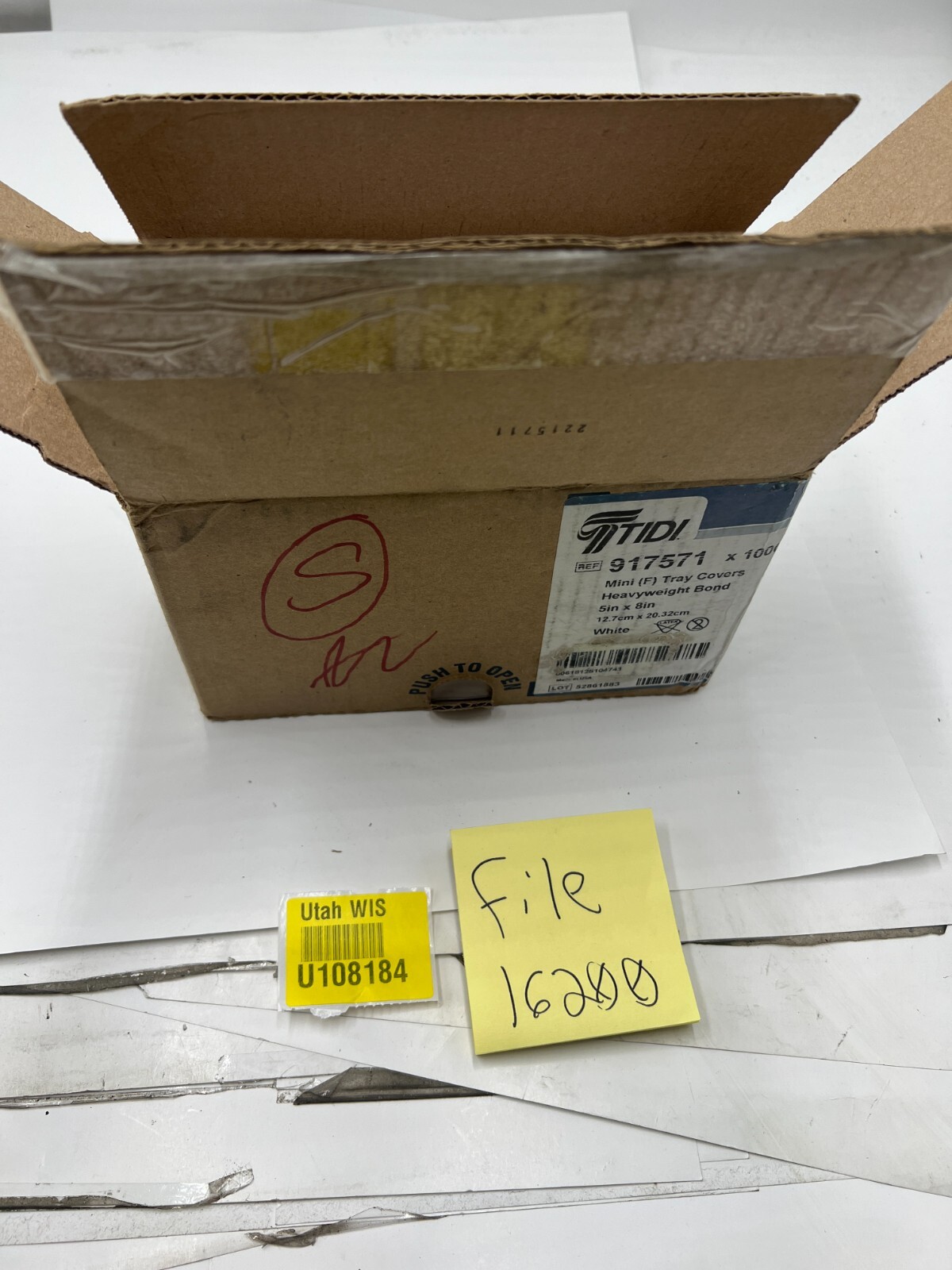 (Box of 1000) TIDI Mini F Tray Cover Heavyweight Bond 917571 5in x 8in White