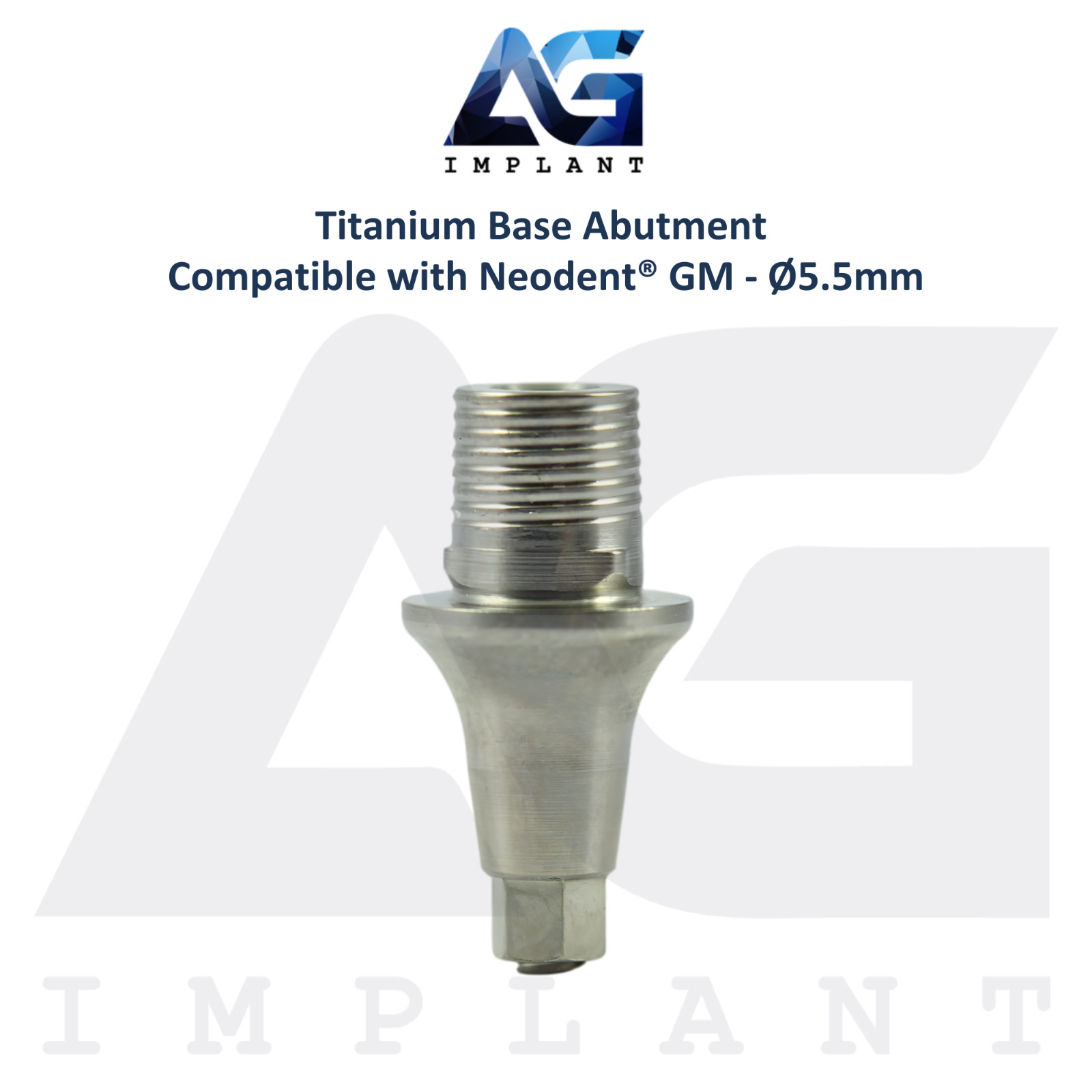 5 Titanium Base Prosthetic Neodent® GM Fixture Compatible Ø5.5mm CAD/CAM