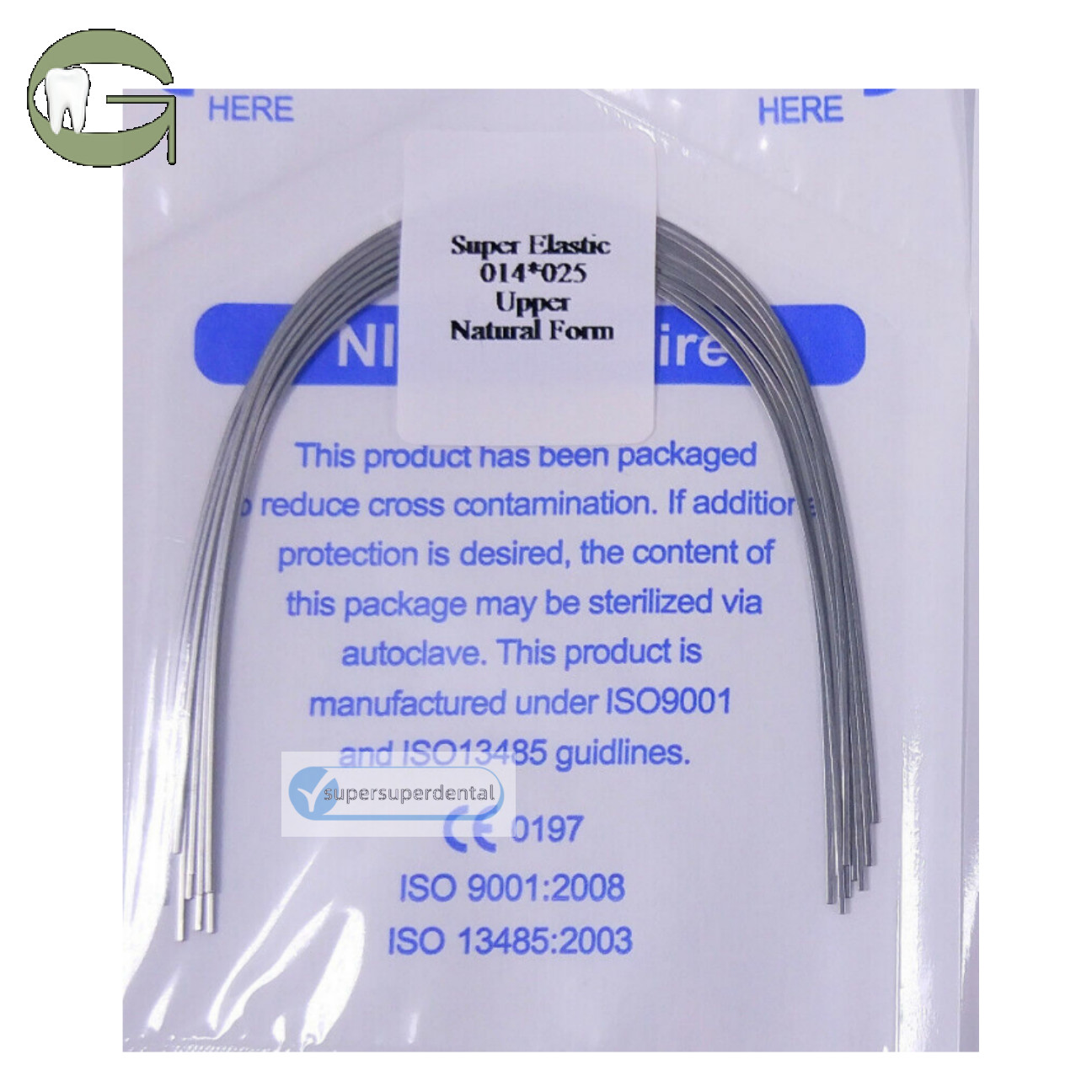 Dental Orthodontic Niti Arch Wire Rectangular Natural Form Super Elastic