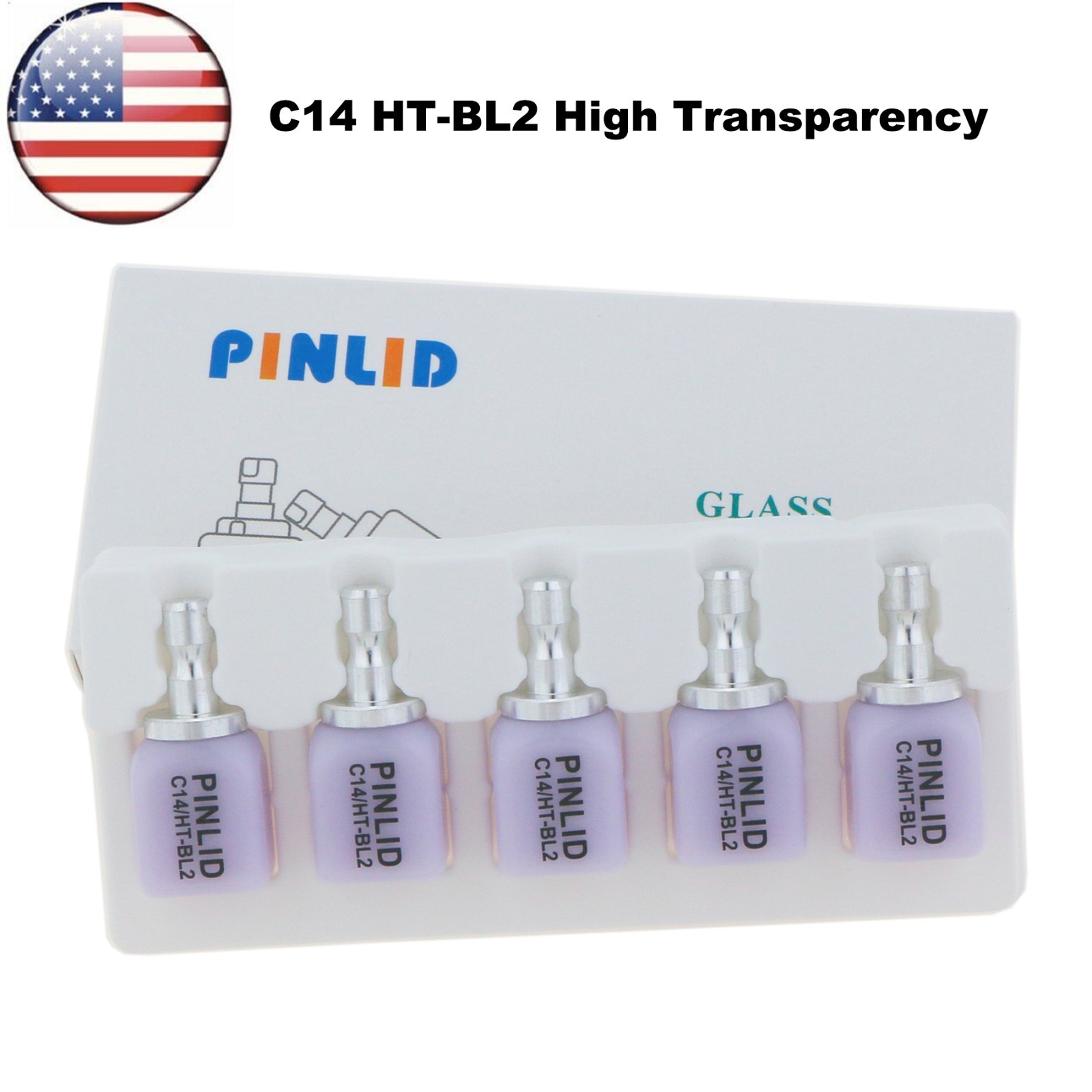 US C14 HT Dental Glass Ceramic Lithium Disilicate Blocks CEREC CAD CAM Block