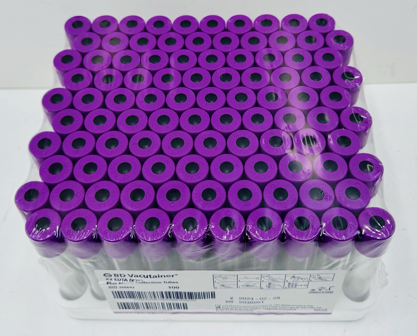 10ml Blood Collection Tubes, EDTA K2 Tube, 100/pack