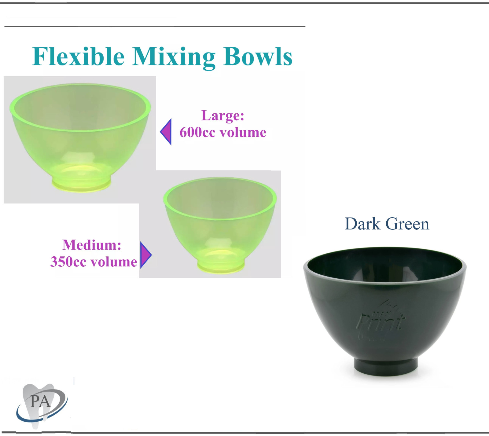 Dental Lab Flexible Impression Mixing Alginate Bowl – 600cc or 350cc or Spatula
