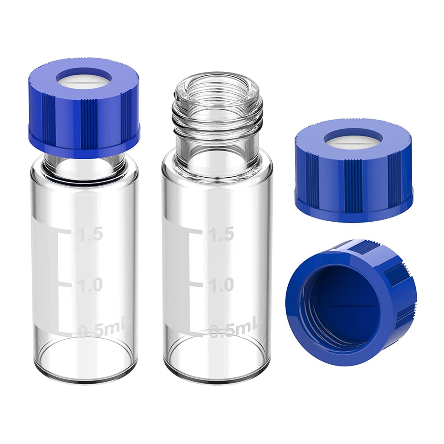 4000pcs 2mL Clear/Amber Vials Pre-slit 9-425 Caps, MCE Gridded Membrane Filters