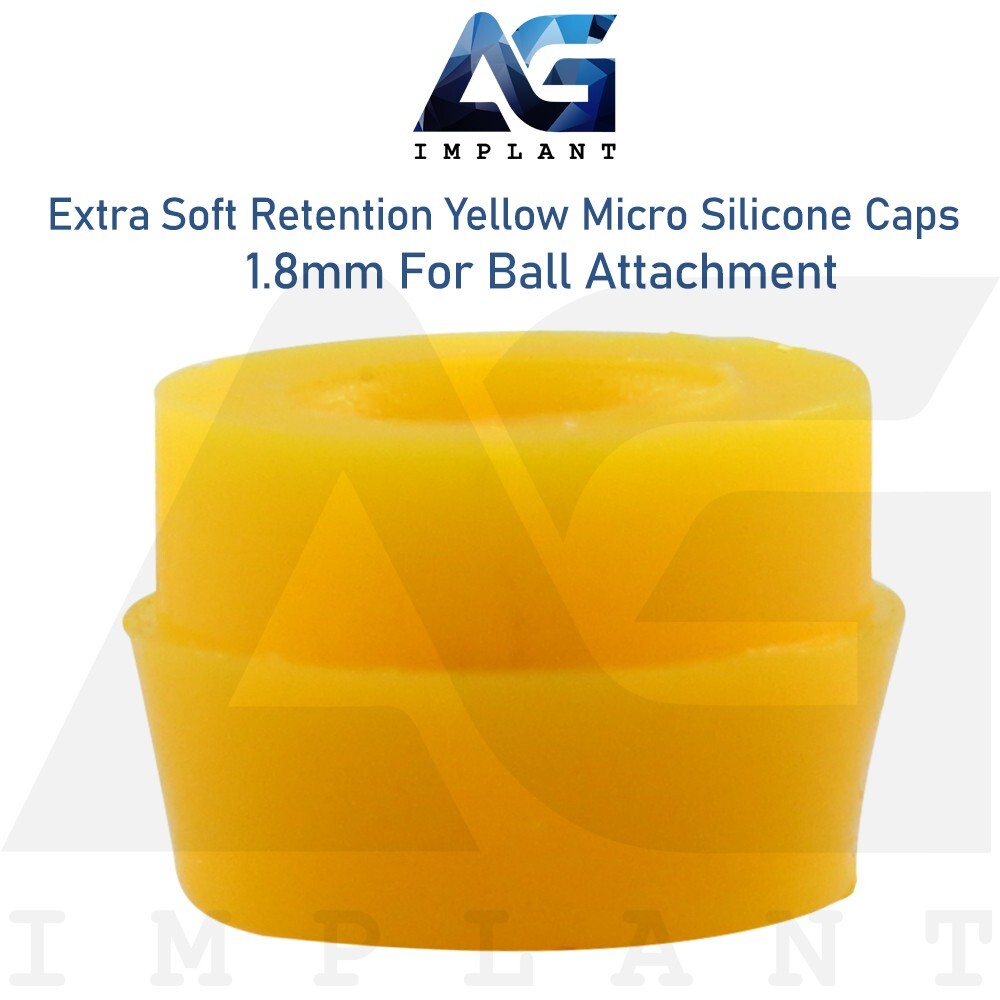 10 Extra Soft Micro Silicone Caps 1.8mm Ball Attachment Dental Overdenture