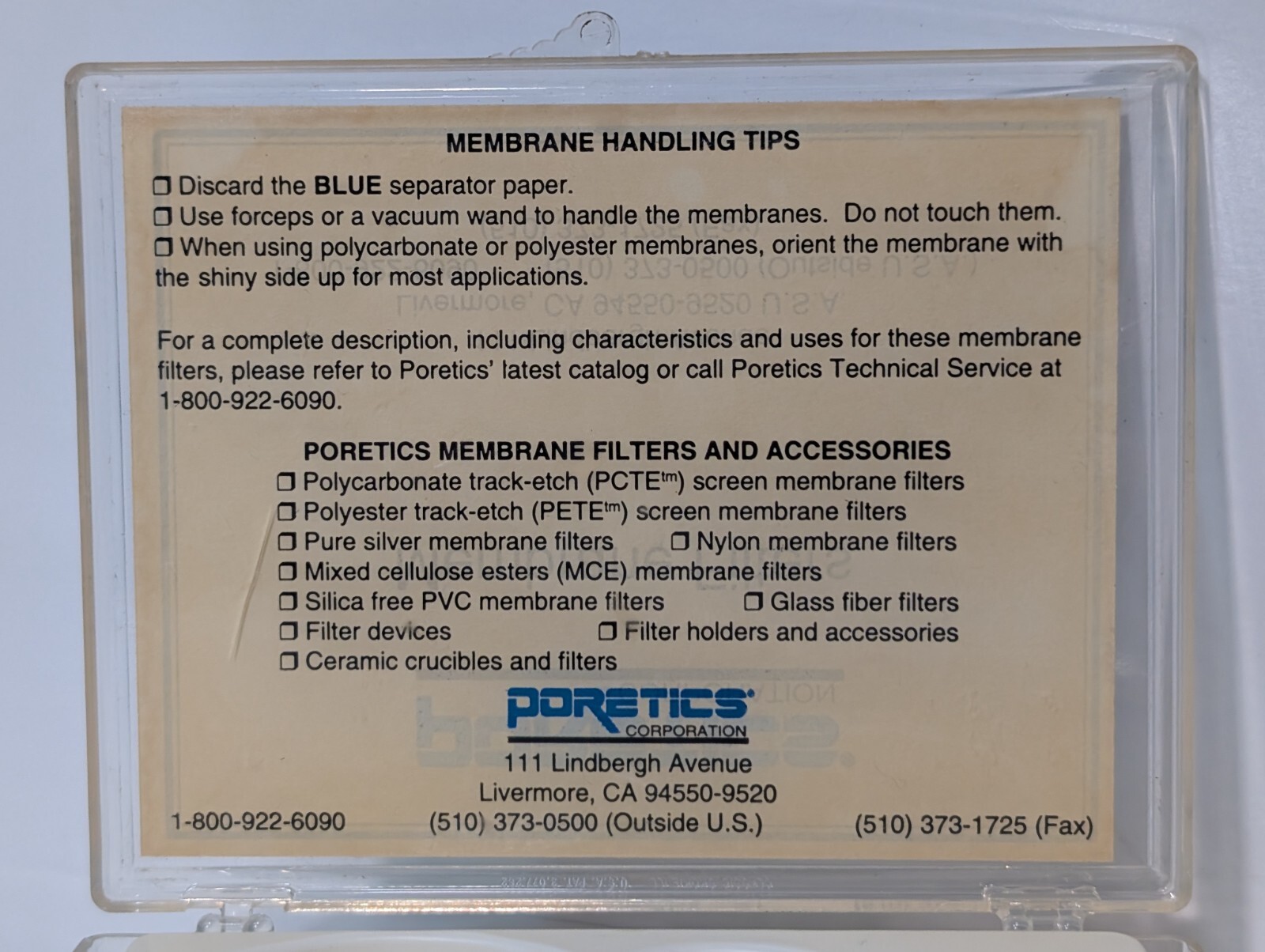 Poretics Corp. 51133 Silver Membrane Filter Discs, 25mm, 0.45μm