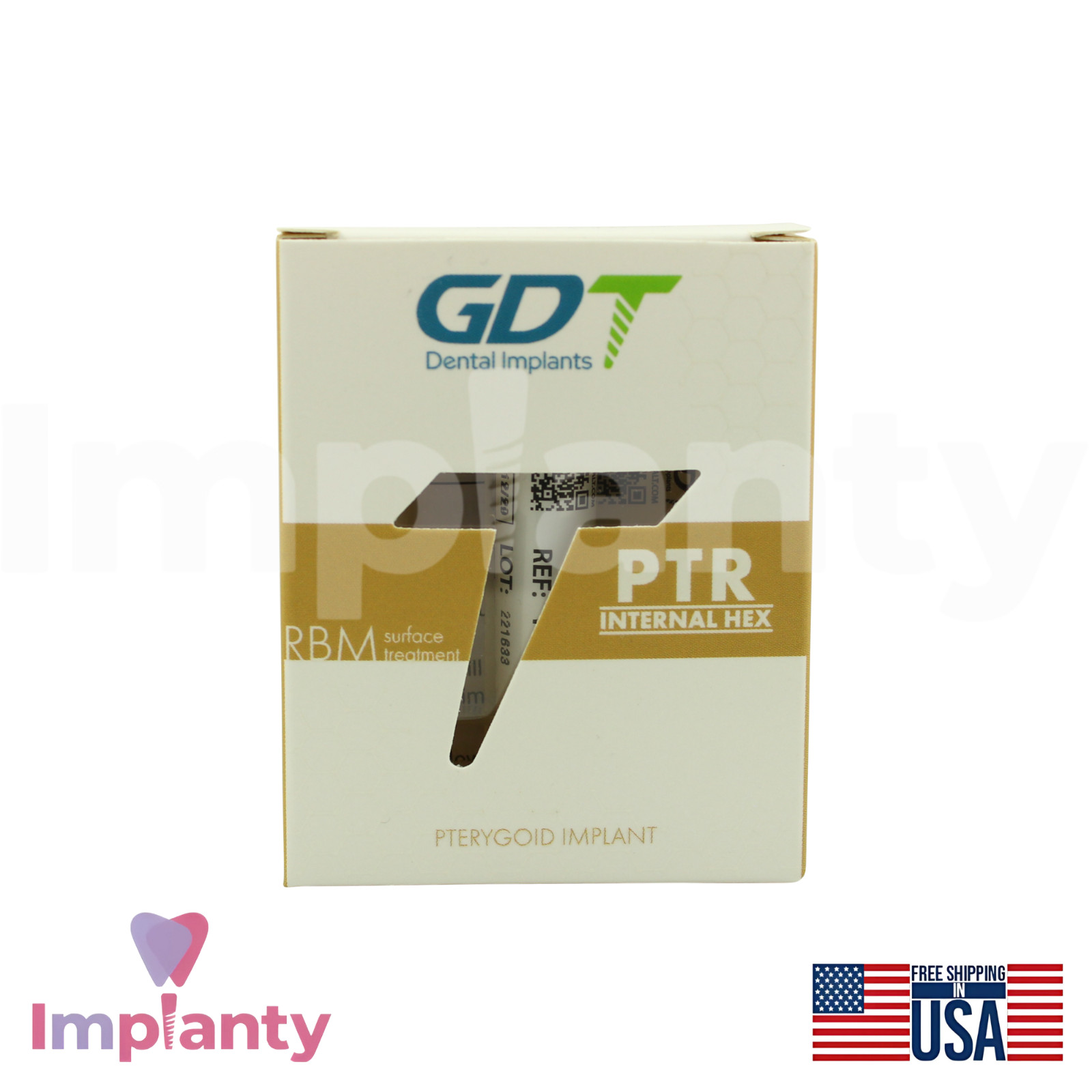 GDT PTR Ø4.2mm Diameter Dental Fixture Int Hex 2.42mm Connection RBM Surface