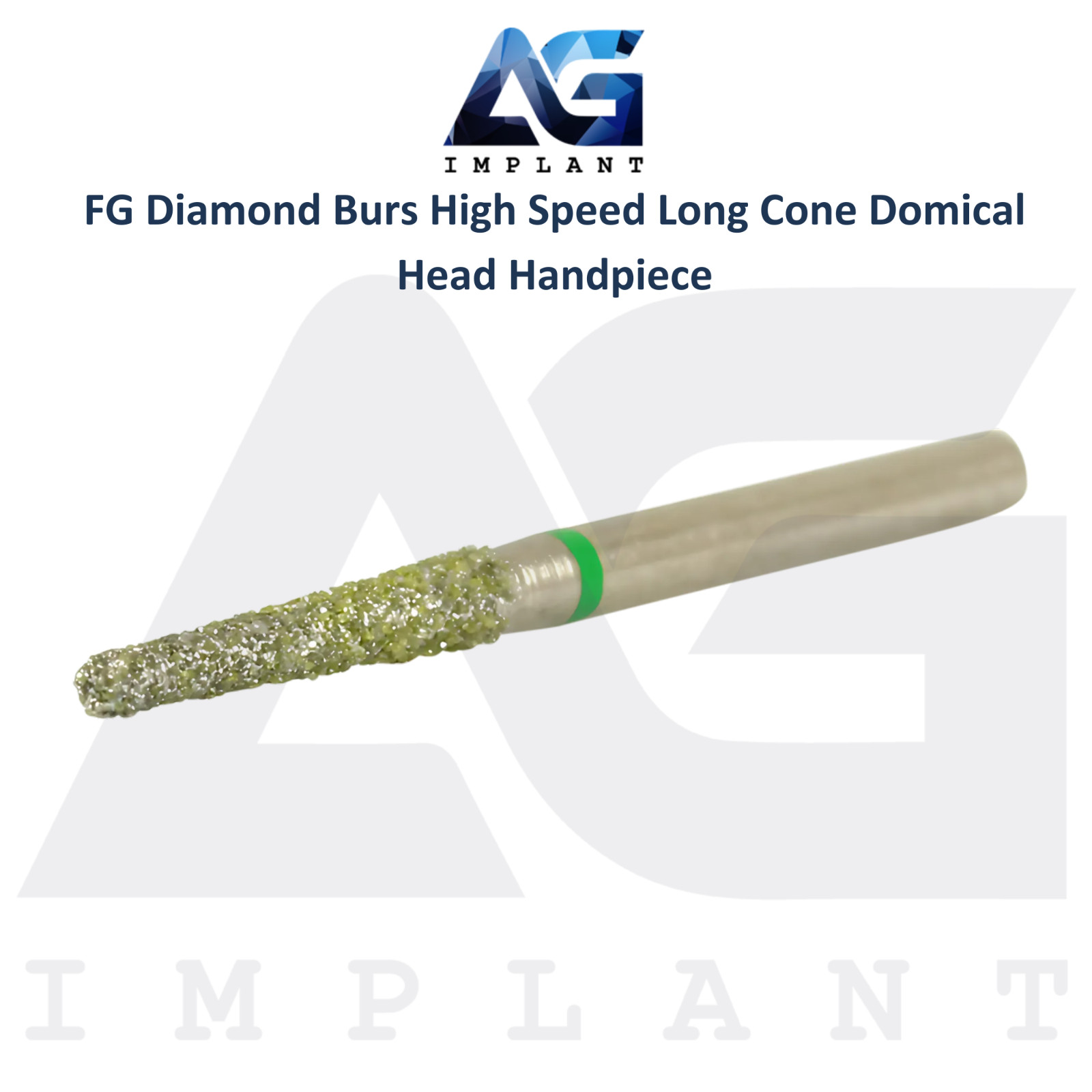 Dental FG Diamond 10 Burs High Speed Long Cone Domical Head Handpiece Tool