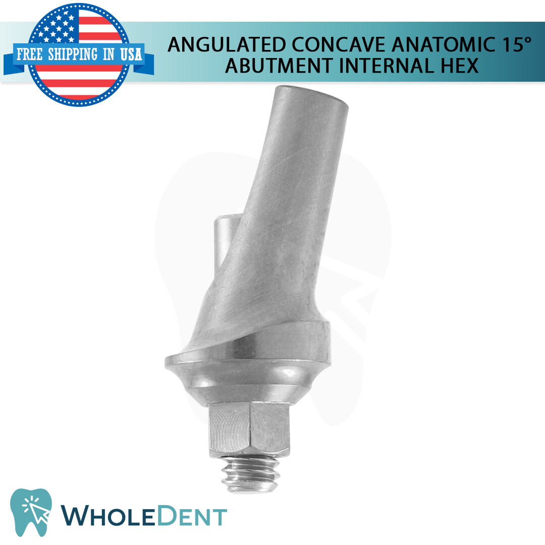 X1 Angulated Abutment Concave Anatomic 15° Dental Ø4.5mm Int Hex 2.42mm