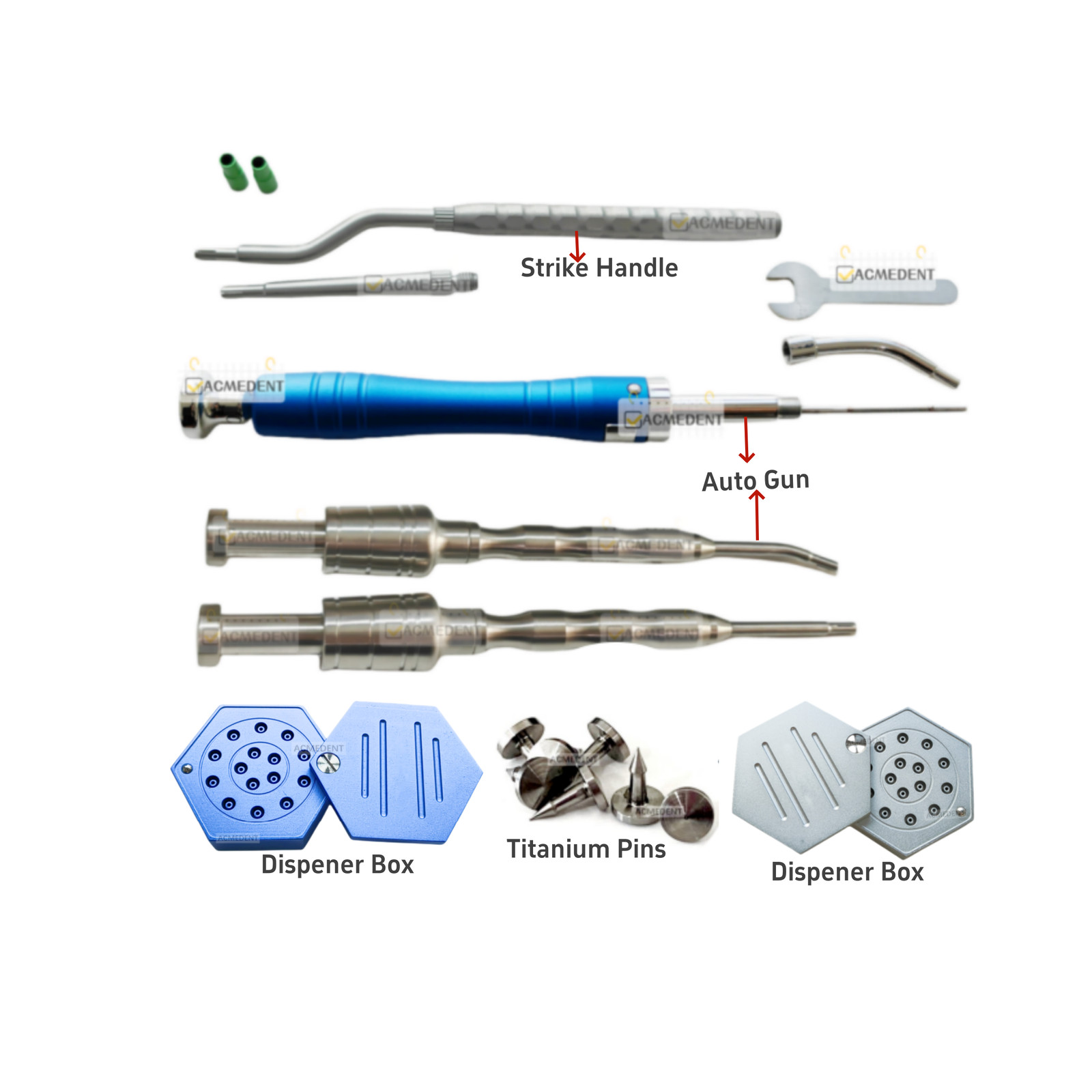 Dental GBR TAC Pins Tacks Auto Tacker Gun Guided Bone Regeneration for Implants