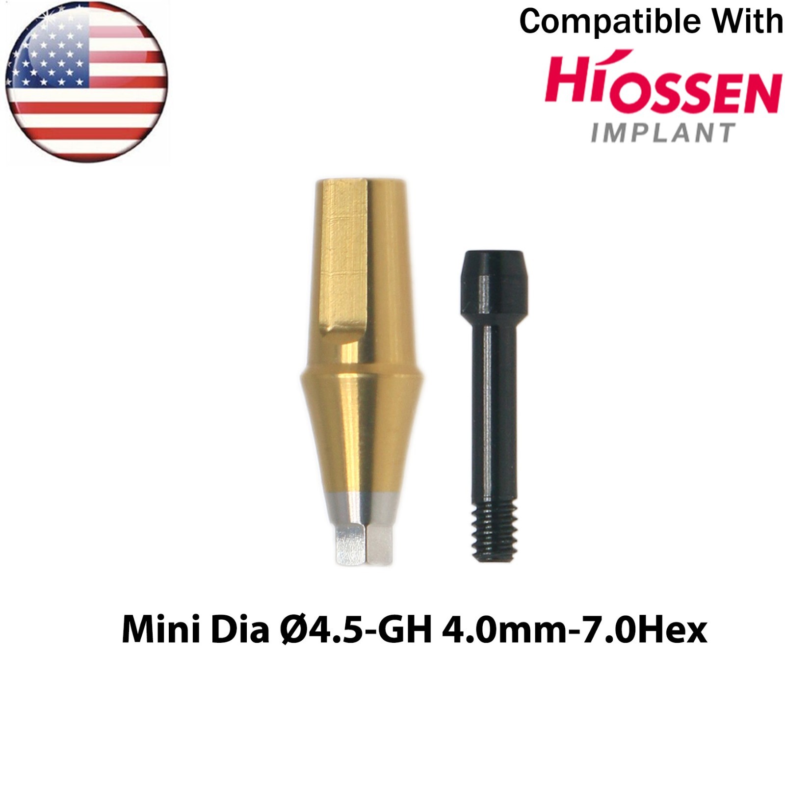 US Straight Transfer Abutment Mini Ø4.5mm Fits Hiossen Osstem TS Implants System