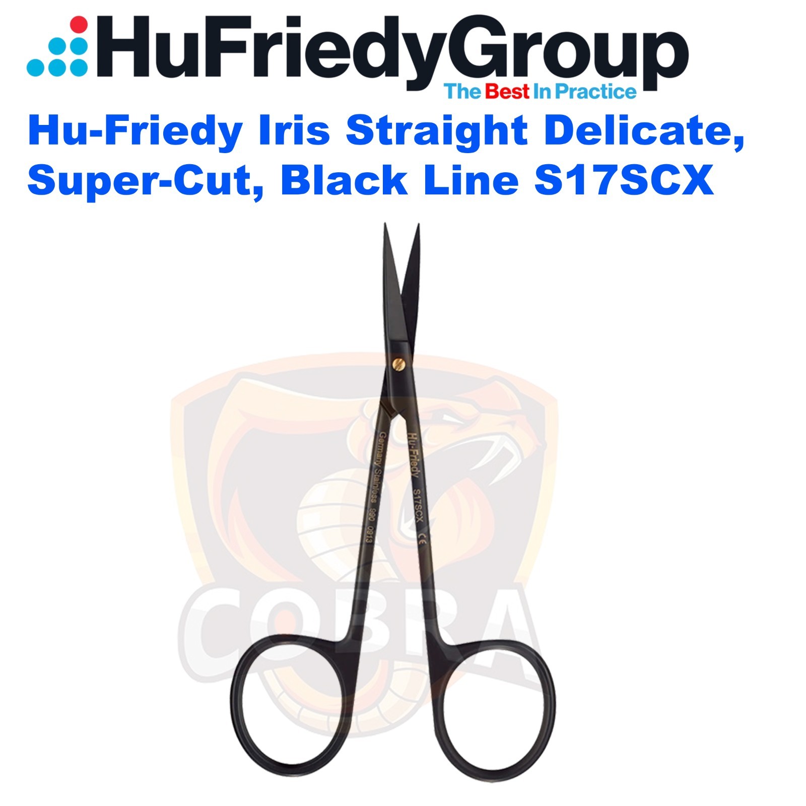 HuFriedy Iris, Straight/Delicate, Super-Cut, Black Line S17 – S17SC – S17SCX