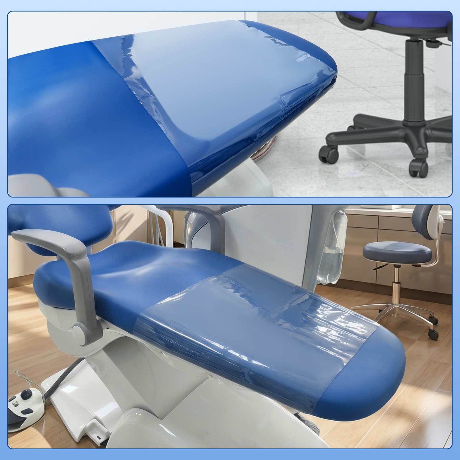 Clear Dental Chair Foot Seat Cover JMU with Elastic Bands 17.3″W x 17.7 Inch 1pc