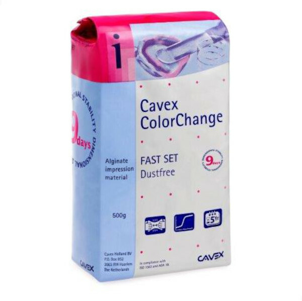 3 Pack, Cavex Color-Change Alginate Impression Material, Fast Set 3x500gr