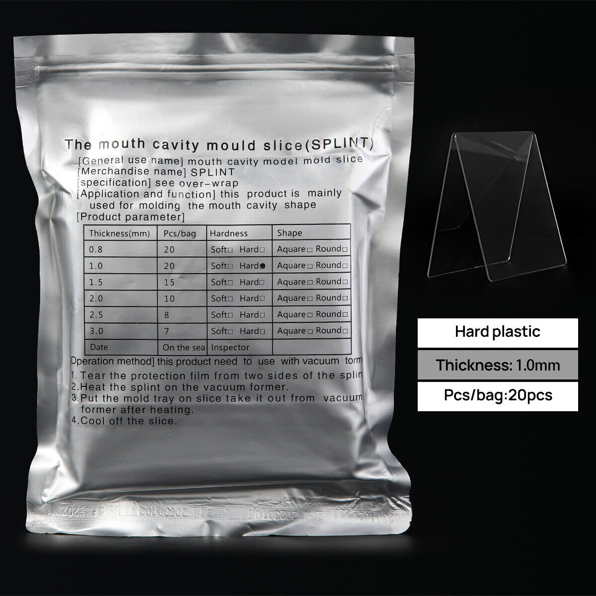 Dental Splint Sheet Hard Soft Orthodontic Retainer Sheet Vacuum Forming Material