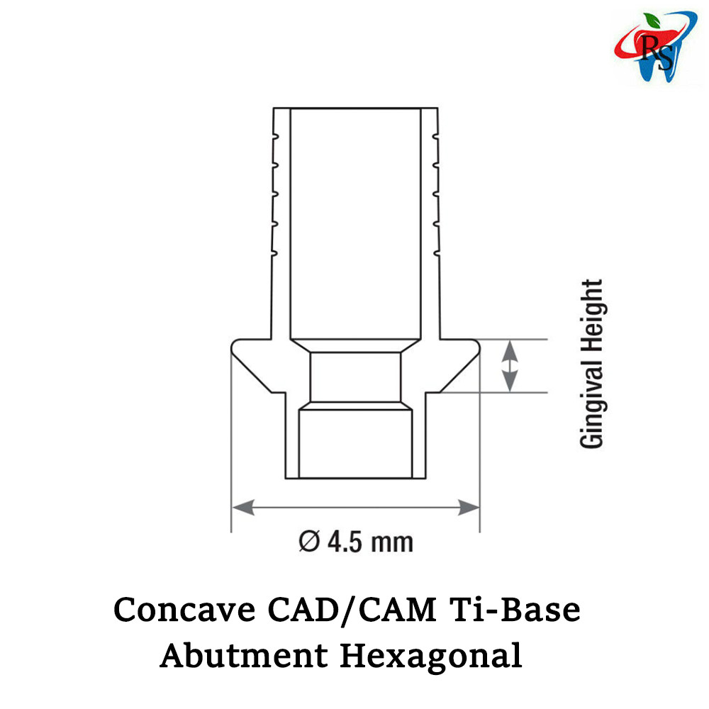 1pcs Dental Ti-Base Concave CAD/CAM Abutment Internal Hexagonal Prosthetic