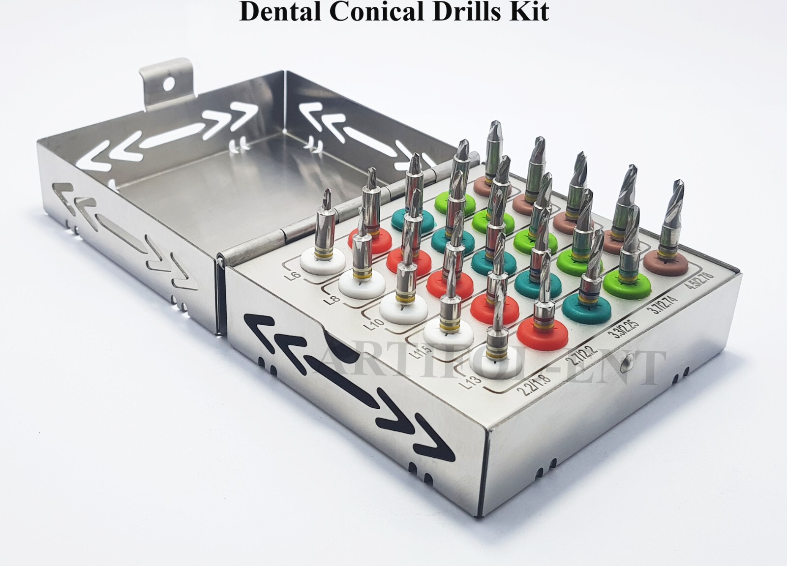 25 Pcs Conical Drills Kit Embedded Stoppers – Dental Conical Drill Set # OS1020