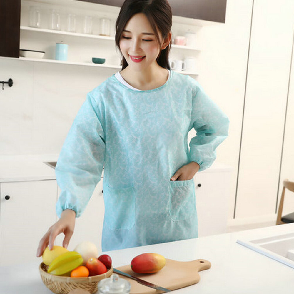 Painter Apron Dress Smock Household Waterproof Housework Clothes with Sleeves