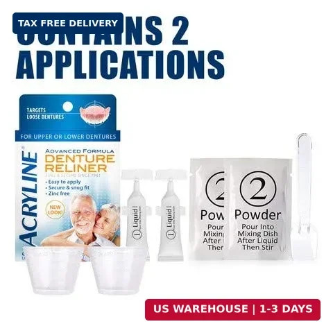 Advanced Formula Denture Reliner – Refit and Tighten Dentures/for Both Upper & L