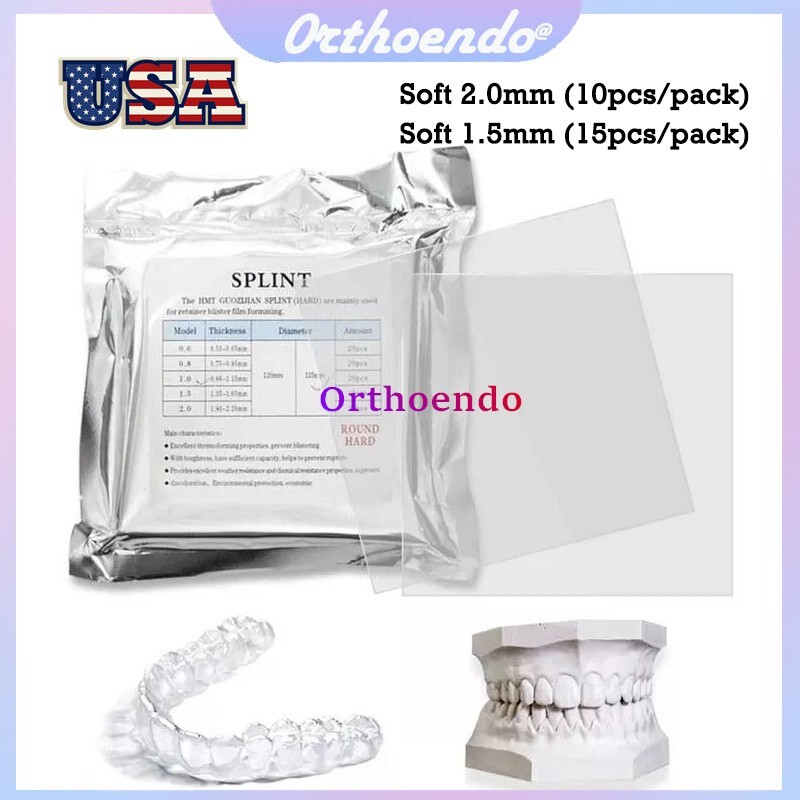 Dental Ortho Splint Retainer Vacuum Forming Sheets Soft Thermoforming 1.5/2.0mm