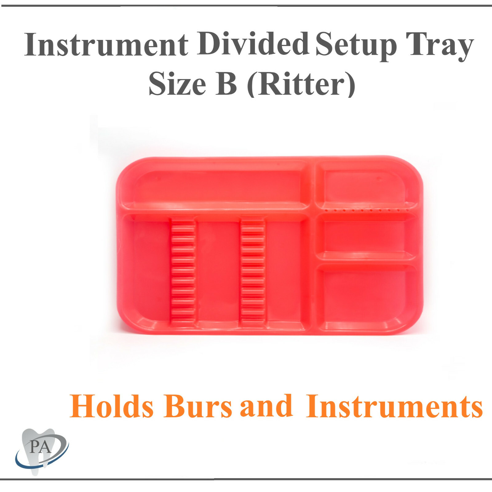 DENTAL INSTRUMENT SET UP TRAY INCLUDES BUR HOLDER SECTION (Pick Color) B Ritter