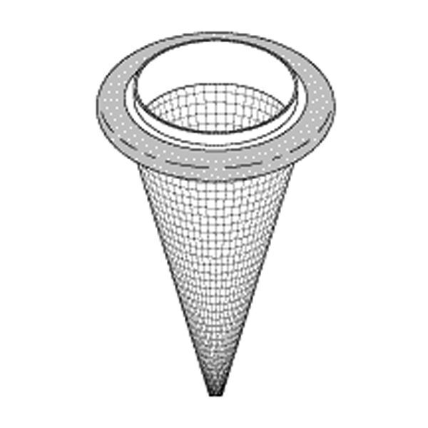 RPI Conical Screen Filter, 80 Mesh Stainless Steel Screen with Viton O-Ring